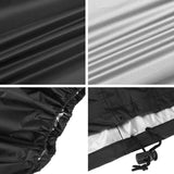 Rectangular Table Cover for Garden Furniture, UV Protection, Black, 150 x 130 x 90 cm - Top-Down View