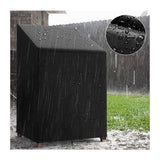 Garden Chair Cover, 420D Oxford Waterproof Stackable Outdoor Chair Cover, Black, 70 x 70 x 85/125 cm - Front View