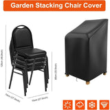 Garden Chair Cover, 420D Oxford Waterproof Stackable Outdoor Chair Cover, Black, 70 x 70 x 85/125 cm - Top-Down View