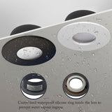 4 Pack Recessed Spotlights, LED 5W 3000K Warm White, IP65 Waterproof, Satin Nickel Black, Cutout 68 mm - Front View