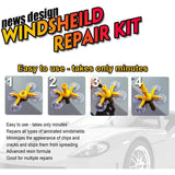 Windshield Repair Kit, Cracked Glass Repair Glue for Chips, Bubbles, Star and Half Moon Cracks - Top-Down View