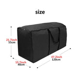 Storage Bag for Garden Furniture Cushions and Pillows, 210D Oxford Waterproof, 120 x 40 x 55 cm - Top-Down View