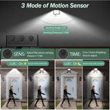 2 Pack LED Floodlight with Motion Sensor, 50W 5000LM 7000K Cool White, IP67 Waterproof - Side View