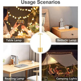 Table Lamp, Rechargeable Wireless LED Metal Desk Lamp, 5000mAh USB Charging, 3 Color Modes - Top-Down View