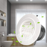 Ventilation Vent with Protective Grille, ABS, 75 mm - Top-Down View
