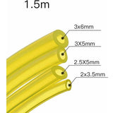 4 Pack Fuel Line Hose, 4 Sizes 3 x 6 mm, 3 x 5 mm, 2.5 x 5 mm, 2 x 3.5 mm, 1.5 m Each - Front View