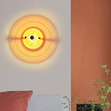 Wall Lamp, UFO Space Age Bauhaus Style, Orange, D24 x E17 cm - Top-Down View