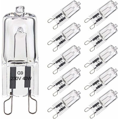 10 Pack G9 Oven Bulb, 40W 230V 300 Degree C, Dimmable Warm White, 480LM