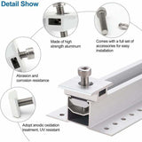 10 Pack Solar Panel Bracket, Aluminum T Shaped Center Terminals for PV Roof Mounting - Front View
