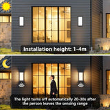 2 Pack Wall Light with Motion Sensor, LED 18W 3000K 1200 Lumens, IP65 Waterproof - Top-Down View