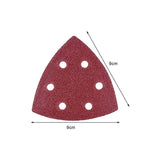 120 Pack Delta Sanding Triangles, 6 Hole Sandpaper, Grit 40 60 80 120 180 240, 90 x 90 x 90 mm - Front View