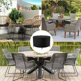 Round Garden Furniture Cover, Heavy Duty 210D Oxford Protective Cover, 128 x 71 cm - Top-Down View