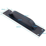 2 Pack Sliding Door Handle, Aluminum Alloy Cabinet and Cupboard Handle, Black, 20 x 4 cm - Front View