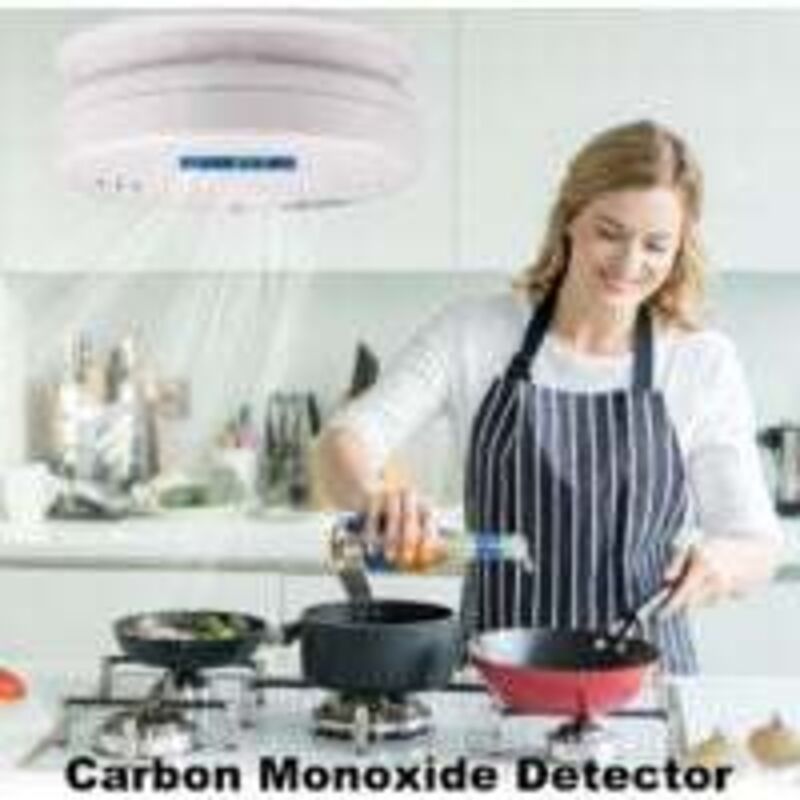 Smoke and Carbon Monoxide Detector Alarm, CO Sensor with LCD Display and Memory Function, Battery Operated