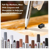 21 Pack Furniture Touch Up Pens, Felt Marker Repair Kit for Stains, Scratches, Wood Floors and Tables - Top-Down View