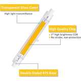 2 Pack R7S LED Bulb, J78 78 mm 5W 3000K Warm White 500LM, Non Dimmable, Replaces 40W 50W Halogen - Top-Down View