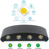 Wall Lamp, LED 8W IP65 Waterproof Aluminum Up Down Light, Warm White - Top-Down View