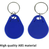 10 Pack RFID NFC Smart Key Tag, 13.56 MHz MF Classic 1K IC S50 Read Only, Blue - Side View