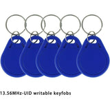 10 Pack RFID NFC Smart Key Tag, 13.56 MHz MF Classic 1K IC S50 Read Only, Blue - Top-Down View