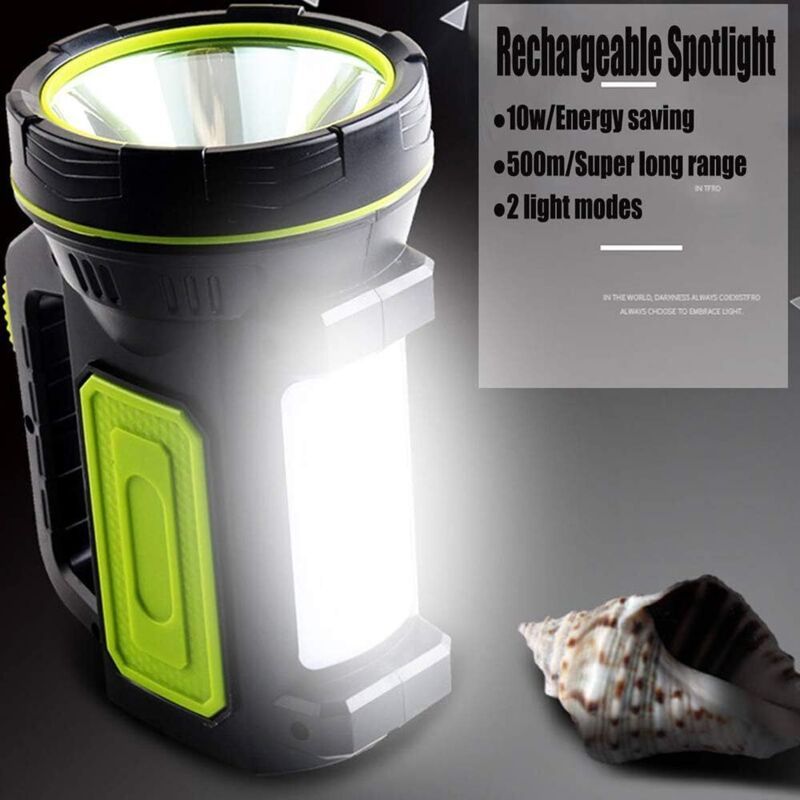 USB Rechargeable LED Flashlight with Side Light, Waterproof Emergency Torch