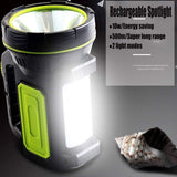 USB Rechargeable LED Flashlight with Side Light, Waterproof Emergency Torch - Side View