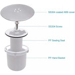 Shower Drain Stopper, Replacement Drain Cover, Chrome, 90 mm, 115 mm