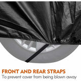 Outdoor Car Cover, Breathable Anti UV Dust and Snow Resistant, Black, 4.8 x 1.8 x 1.5 m - Front View
