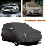 Outdoor Car Cover, Breathable Anti UV Dust and Snow Resistant, Black, 4.8 x 1.8 x 1.5 m - Side View