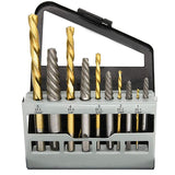 10 Pack Left Hand Screw Extractor and Drill Bit Set, Cobalt Countersink for Drill