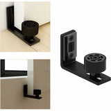Sliding Door Floor Guide, Adjustable Black Bottom Guide for Sliding Wooden Door - Side View