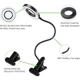 7W USB Clip Desk Lamp 48 LEDs 3 Colors 10 Brightness Levels Black