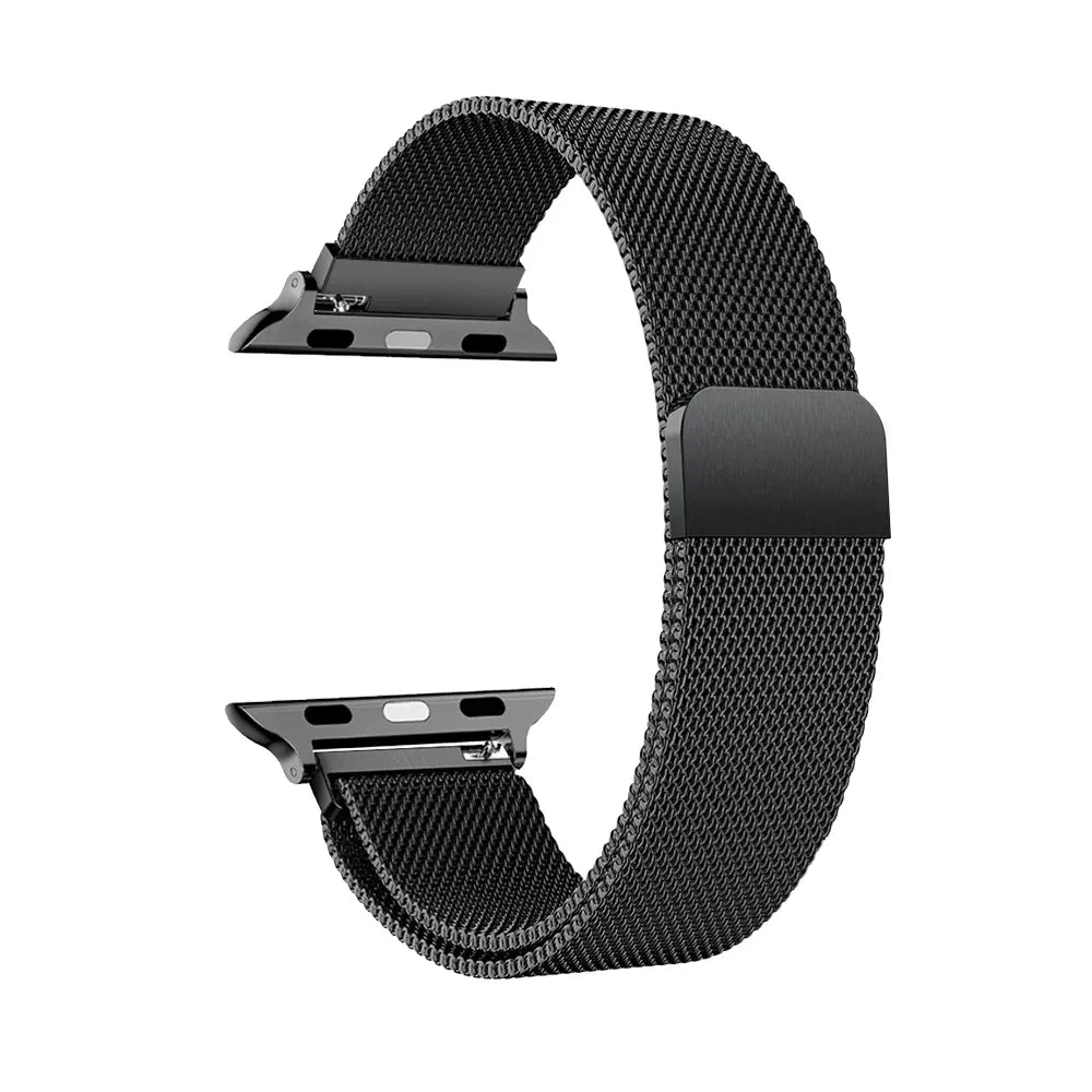Milanese Watch Band Compatible with Apple Watch Ultra 2 3 Series 11 10 9 8 7 6 5 3 SE Black, 42mm 44mm 45mm 46mm 49mm