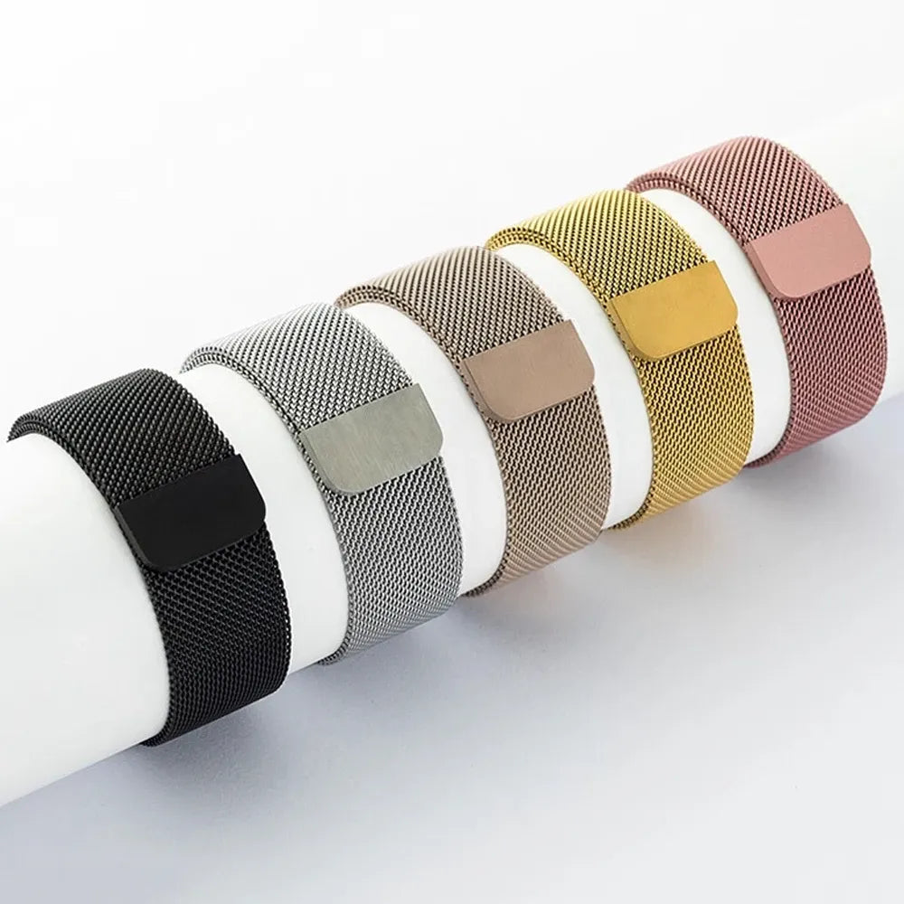 Milanese Watch Band Compatible with Apple Watch Ultra 2 3 Series 11 10 9 8 7 6 5 3 SE Champagne, 42mm 44mm 45mm 46mm 49mm