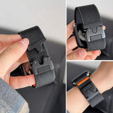 Paracord Watch Band Compatible with Apple Watch Ultra 2 Series 10 9 8 7 6 3 SE Starlight, 38mm 40mm 41mm Series 10 42mm - Rear View