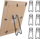 6-Pack Black Self-Adhesive Metal Photo Frame Easel Backs, 5.12 x 2.17 Inches for 5.9-10.2 Inch Frames