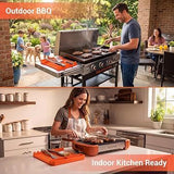 2 Pack Silicone Grill Tool Mat ，16 x 11.5 Inch Heat Resistant Non‑Slip BBQ Utensil Mat, Outdoor Cooking Camping Tailgating Accessories, Practical Father's Day Gifts for Men Dad, Orange - Close-Up Angle