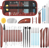 36PCS Pottery Tools and Supplies, Ceramic Polymer Tools Kit, Clay Tools Sculpting Set for Pottery Kiln, Pottery Wheel, Carving, Shaping, Dotting, Molding, Modeling, Air Dry Clay, Crafting Supplies
