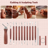 36PCS Pottery Tools and Supplies, Ceramic Polymer Tools Kit, Clay Tools Sculpting Set for Pottery Kiln, Pottery Wheel, Carving, Shaping, Dotting, Molding, Modeling, Air Dry Clay, Crafting Supplies