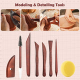 36PCS Pottery Tools and Supplies, Ceramic Polymer Tools Kit, Clay Tools Sculpting Set for Pottery Kiln, Pottery Wheel, Carving, Shaping, Dotting, Molding, Modeling, Air Dry Clay, Crafting Supplies - 45-Degree Angle