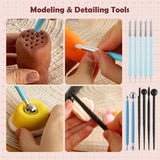 36PCS Pottery Tools and Supplies, Ceramic Polymer Tools Kit, Clay Tools Sculpting Set for Pottery Kiln, Pottery Wheel, Carving, Shaping, Dotting, Molding, Modeling, Air Dry Clay, Crafting Supplies