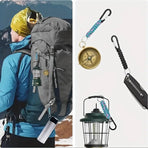 Paracord Survival Keychain with Carabiner | Emergency Kit | Extra Strong | Blue