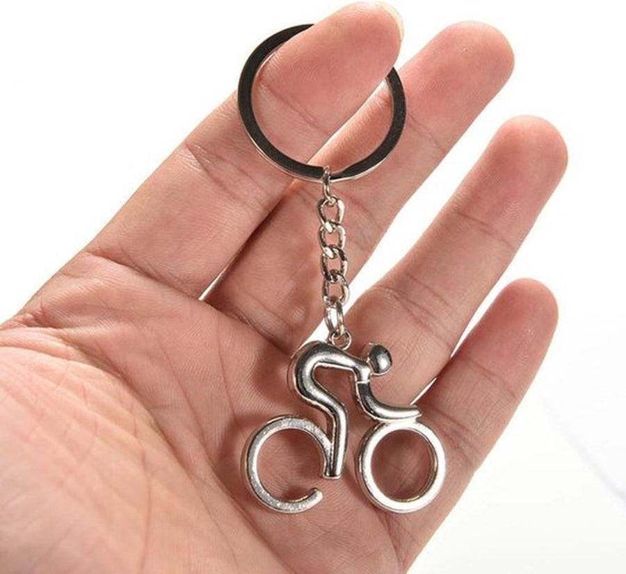 Cyclist Keychain | Key Holder | Road Bike Keychain | Cycling Keychain | Stainless Steel | Silver