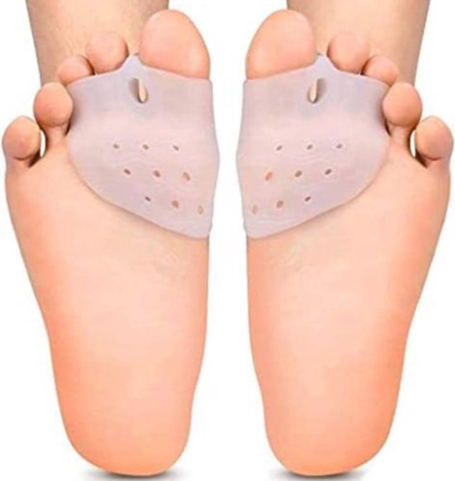 Silicone Toe Separator for 3 Toes | Bunion Protector | Forefoot Cushion | Hallux Valgus Pain Relief | For Shoes | Set of 2 | White