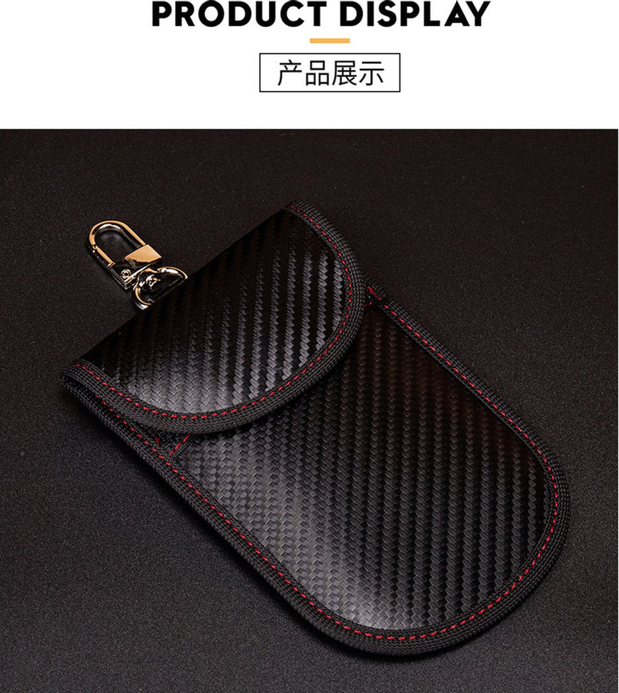 Carbon fiber key fob protector | Car Key Protector | Keyless Entry Protective Case | RFID Protective Case | Card Holder | Wallet | Phone Holder | 14 x 10 CM