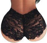Set of 2 Sexy Lace Panties with Floral Pattern | 1 x Black & 1 x White | Erotic Underwear | Sexy Thong | Size L - 45-Degree Angle