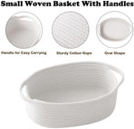 Gift basket with gift bag and ribbons - Small woven rope storage shelf - Empty gift baskets - Decorative storage box for birthday party for cat, dog, pet with handles (white)