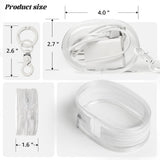 Cable organizer case - Waterproof, portable organizer - Mini transparent hard bag with zipper - Charging cable holder - Space-saving travel accessory (2 pieces black + white) - 45-Degree Angle