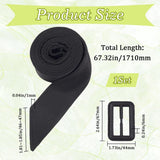 Women's trench coat belt 67 inch black polyester waistband replacement windbreaker wide bow waistband adjustable buckle belts for shirt dress bathrobe pajamas windbreaker overcoat coat - Front View