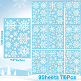 Reusable Christmas Window Stickers - Christmas Window Stickers - Christmas Window Stickers - Christmas Window Decoration - 116 stickers for the holidays, including 9 snowflake stickers - Suitable for winter interior decorations - Festive home decoration