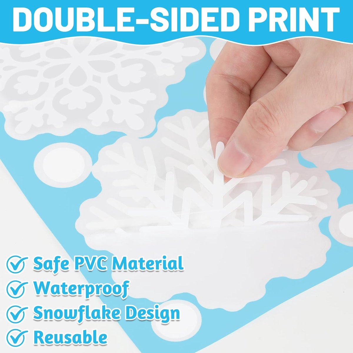 Reusable Christmas Window Stickers - Christmas Window Stickers - Christmas Window Stickers - Christmas Window Decoration - 116 stickers for the holidays, including 9 snowflake stickers - Suitable for winter interior decorations - Festive home decoration